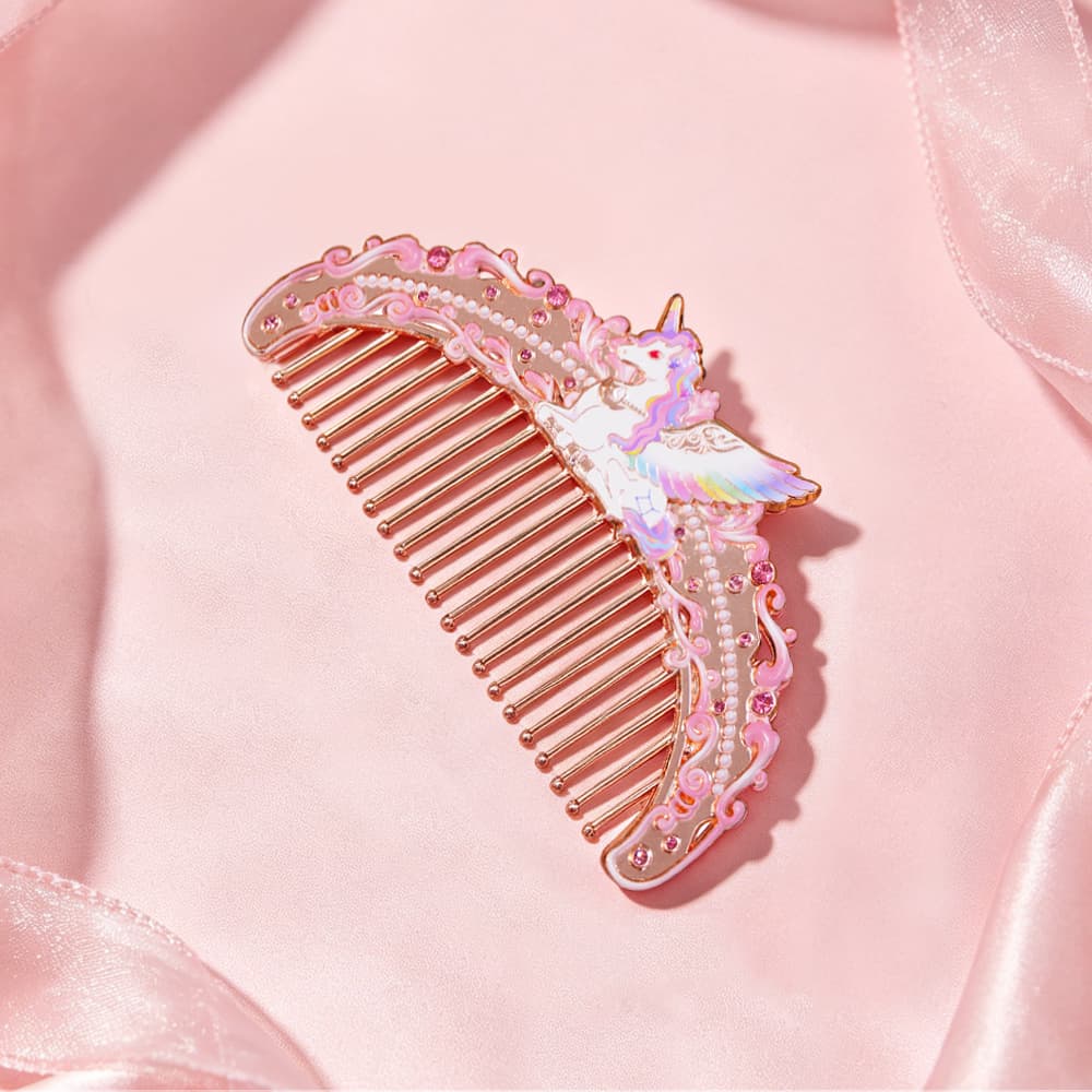 Rose Pink Colotutu Fire Sign winged unicorn decorative comb