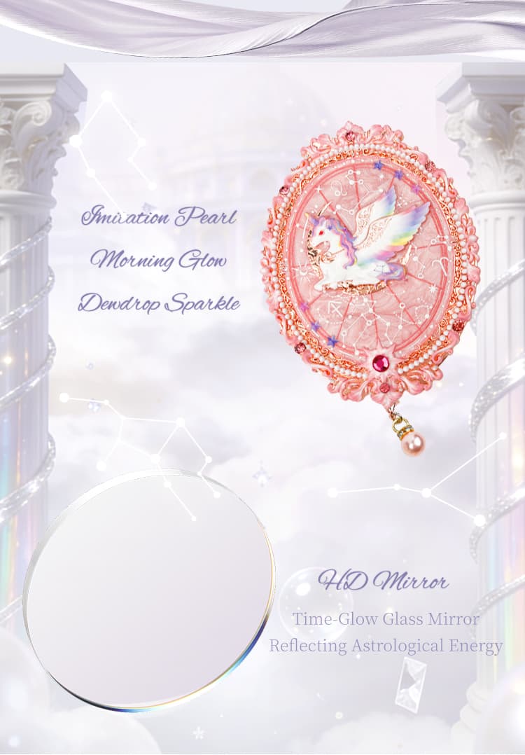 Decorative Star Spirit compact mirror and reflective surface