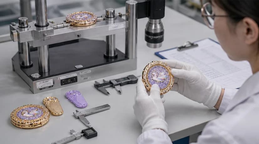 Beauty accessory hinge and surface durability inspection