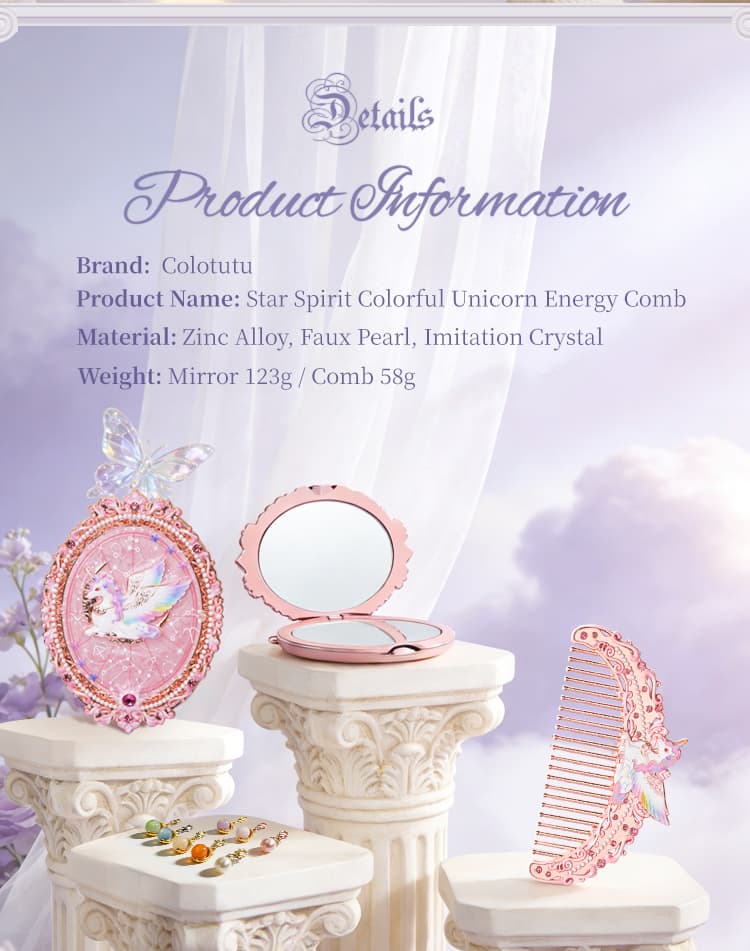 Colotutu decorative mirror and comb gift presentation