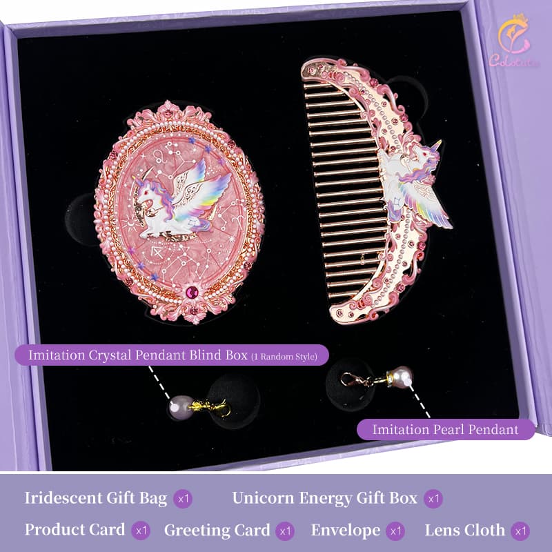 Star Spirit mirror and comb gift set contents