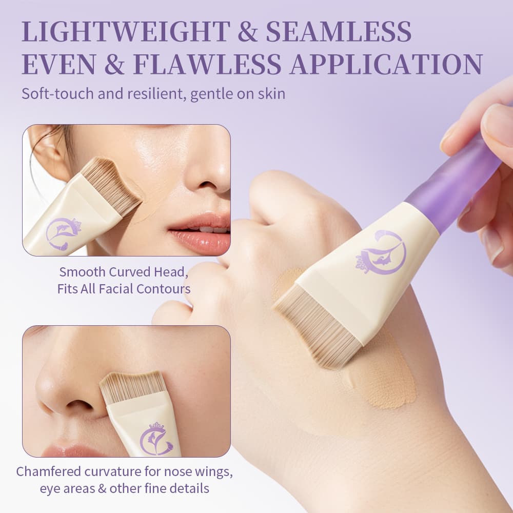 Curved Colotutu foundation brush applying base makeup