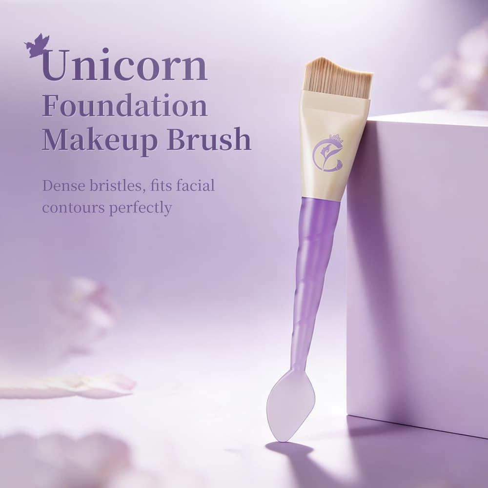 Colotutu unicorn dual-ended foundation brush with scoop tip