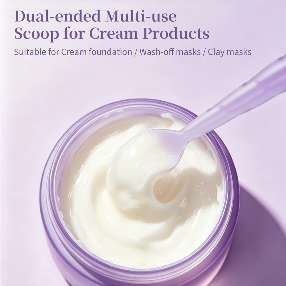 Foundation brush scoop tip for cream foundation and cream products